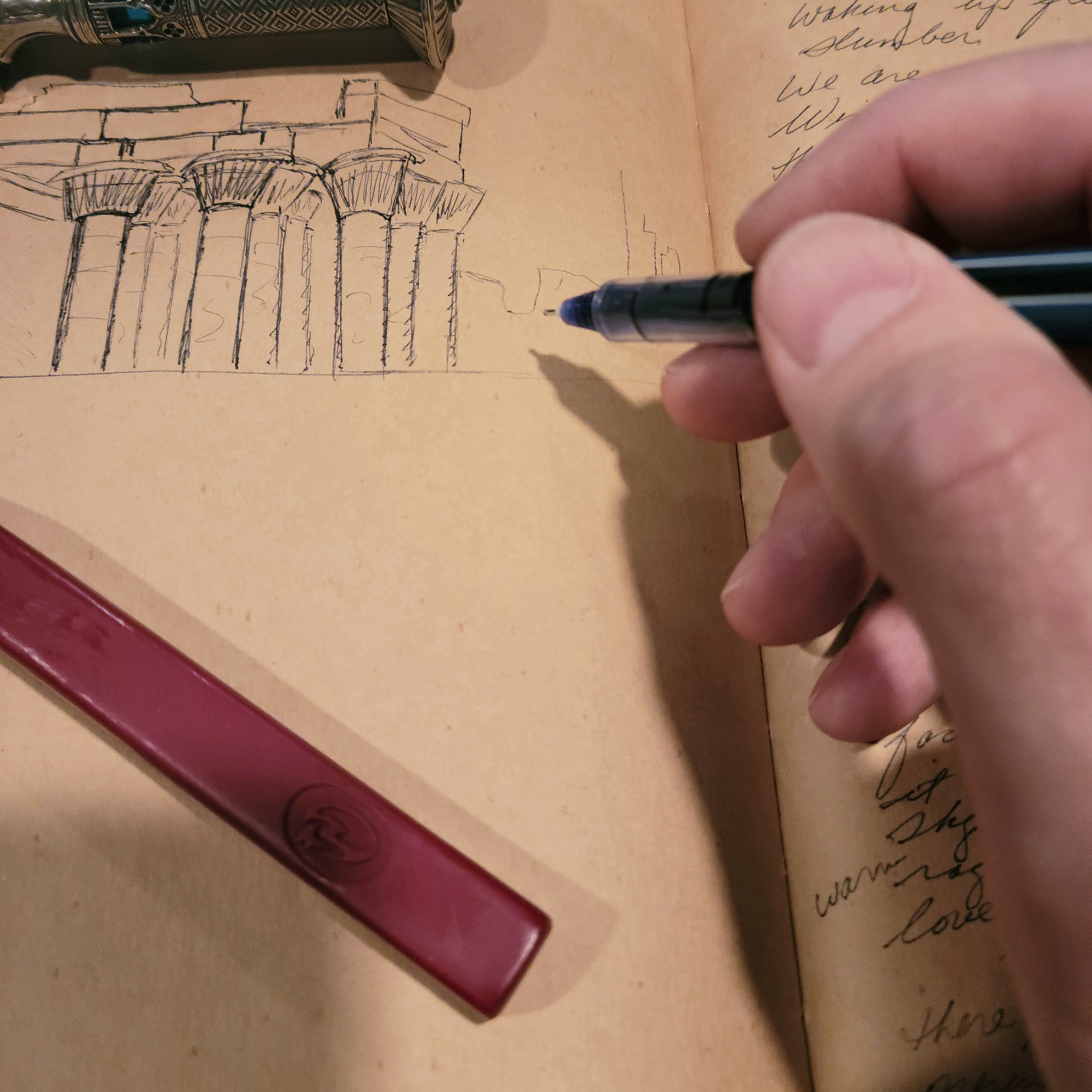 Hand on journal for Stratton Horres